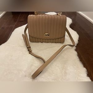 Quilted Coach Bag with Handle and Crossbody Strap